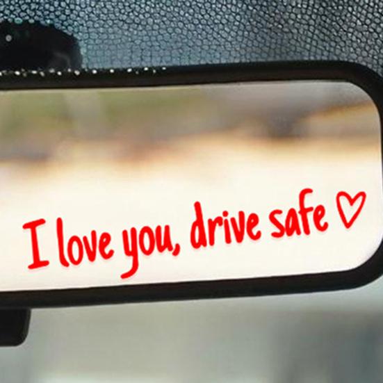 Autoaufkleber Ich liebe dich Fahr sicher Herzförmige Autoaufkleber für Fenster Rückspiegel Windschutzscheibe Stoßstange Wasserdichter Vinyl Becheraufkleber Lustig Automobil