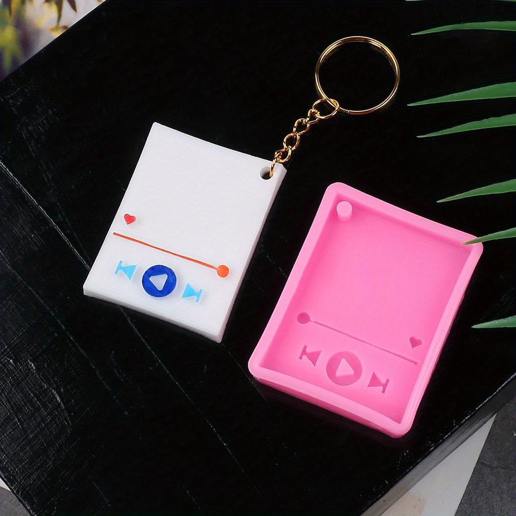 1PC High-Gloss Epoxy Resin Keychain Mold - Rectangular Silicone Casting Mould for DIY Jewelry and Crafts