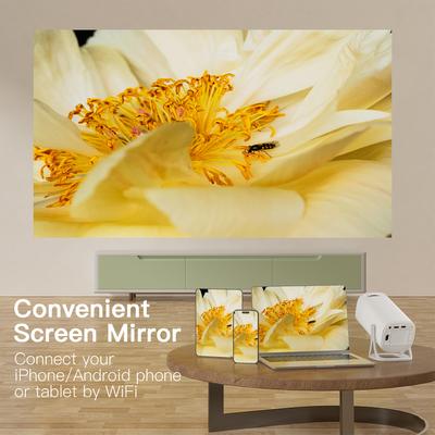 Projektor 1080P WiFi BT5.2 System Android 11 Projektor filmowy obracany o 180 stopni z wyświetlaczem 120 cali