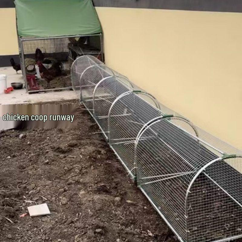 Iron Mesh Outdoor Chicken & Rabbit Tunnel Coop for Free-Range Farming