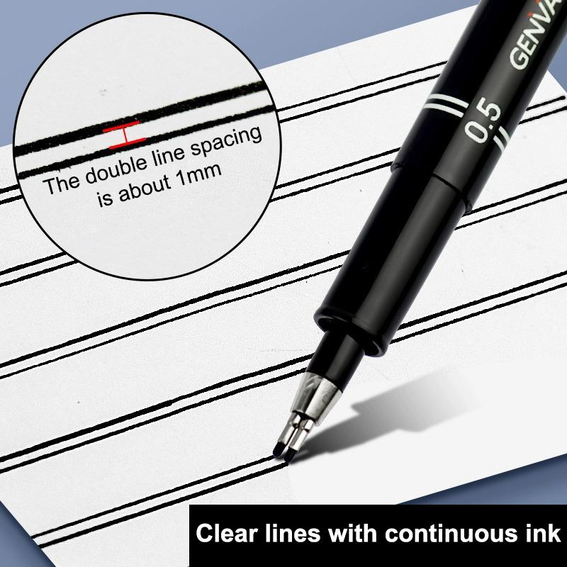 Double-Line Gel Pen 0.1Mm/0.3Mm/0.5Mm, Essential For Architectural Design Exams, Note-Taking, And Painting