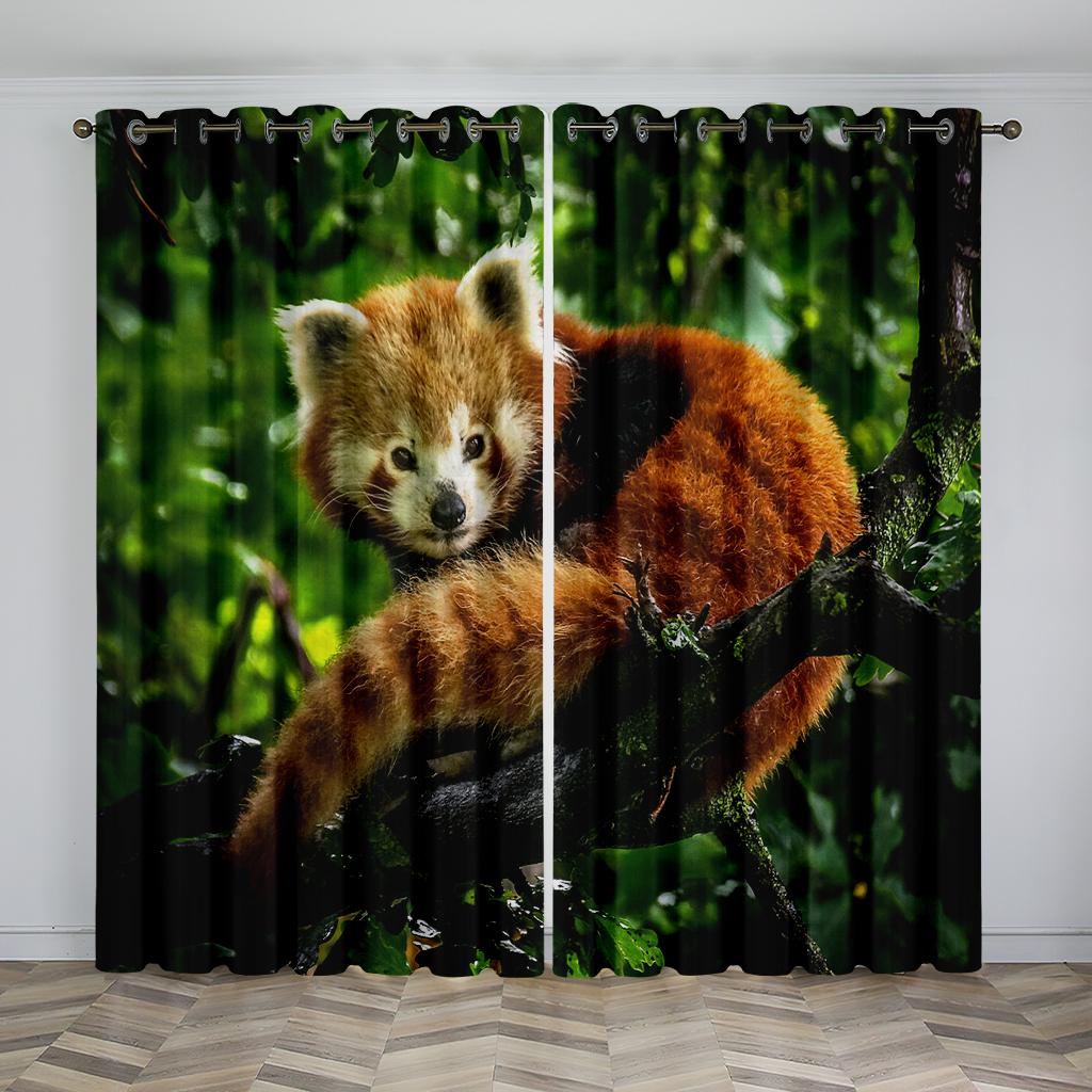 

Милые животные цифровой принт шторы Гостиная комната спальня Домашний декор 90г полиэфирное волокно две панели W50xH130(CM)x2pcs&Hook белый