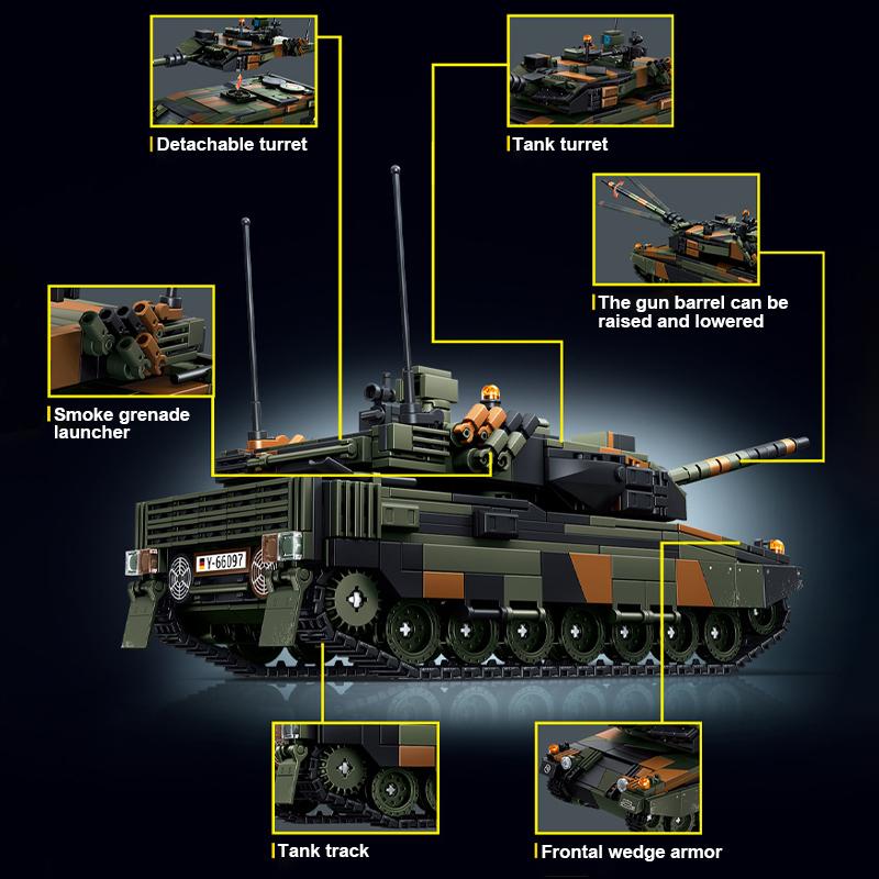 Military-Themed Leopard First-Class 2A6 Superior-Grade Main High-Standard Battle Combat-Armored-Vehicle High-Standard Assembly High-Standard