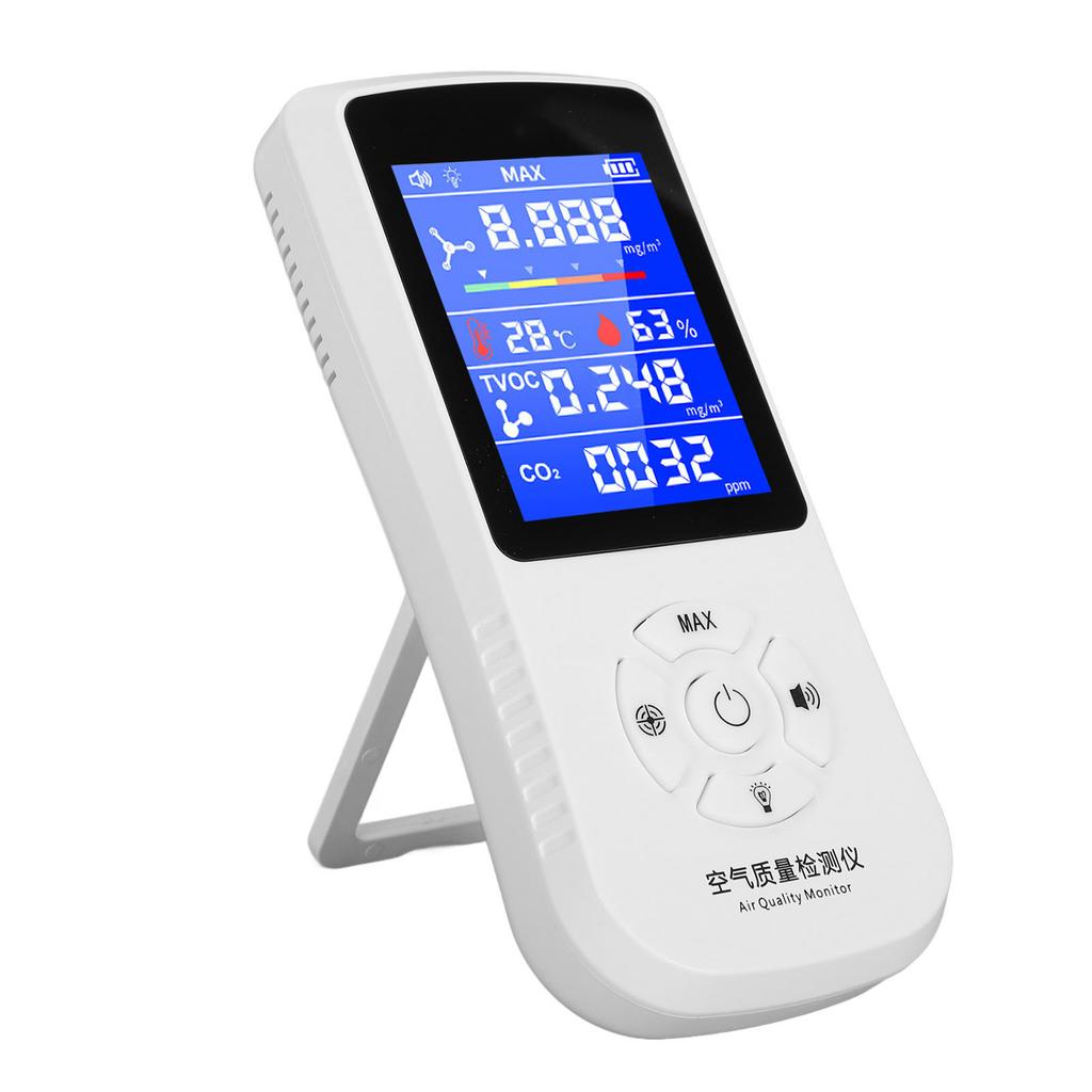 Air Quality Monitor High Accuracy Color Screen HCHO CO2 Gas Monitor Alarm Detector