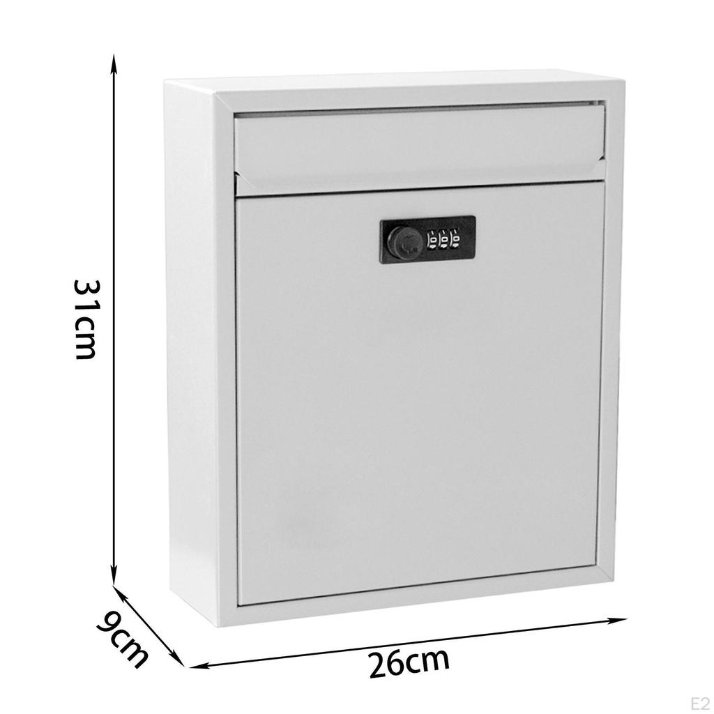 Wall Mount Mailbox Lockable Postbox Retro Drop Box Post Letter Letterbox Mail for Indoor Outdoor