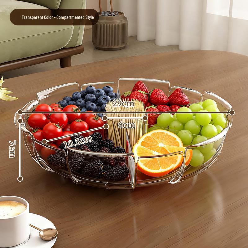 High Transparency Thickened Fruit and Nut Display Plate for Living Room