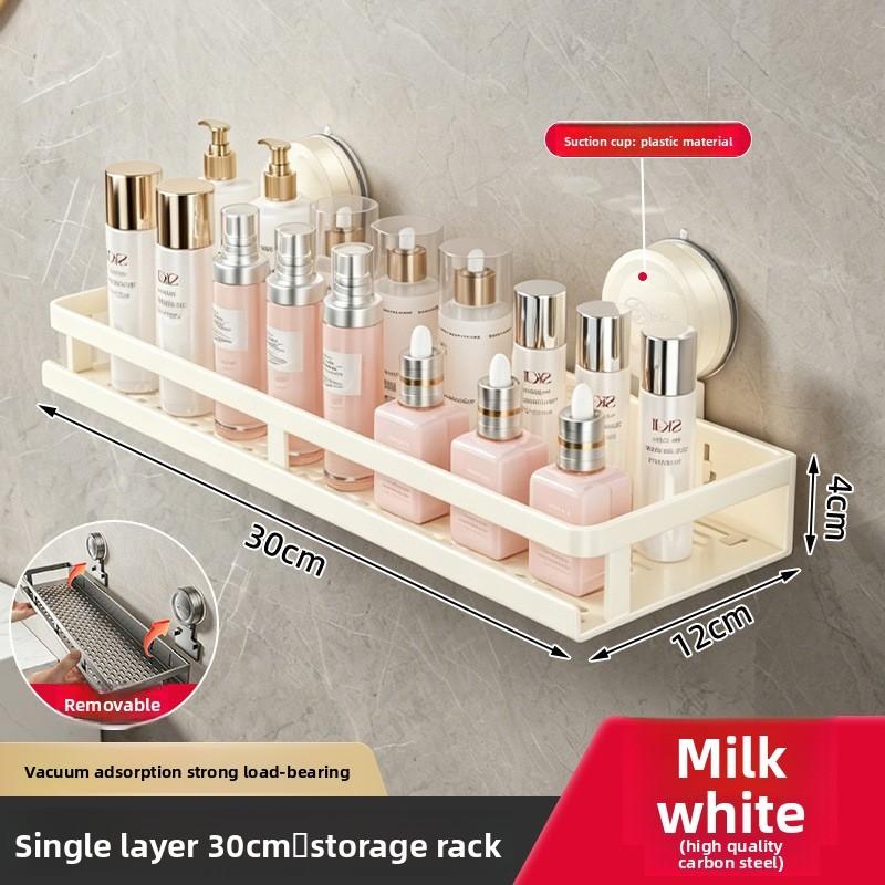 Wall Mount Suction Cup Towel Rack With Hooks For Bathroom Shower And Vanity Use