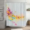 Colorful Watercolor Shower Curtain for Bathroom Decor Modern Design with White Background, Set Includes Rings and Strap Perfect