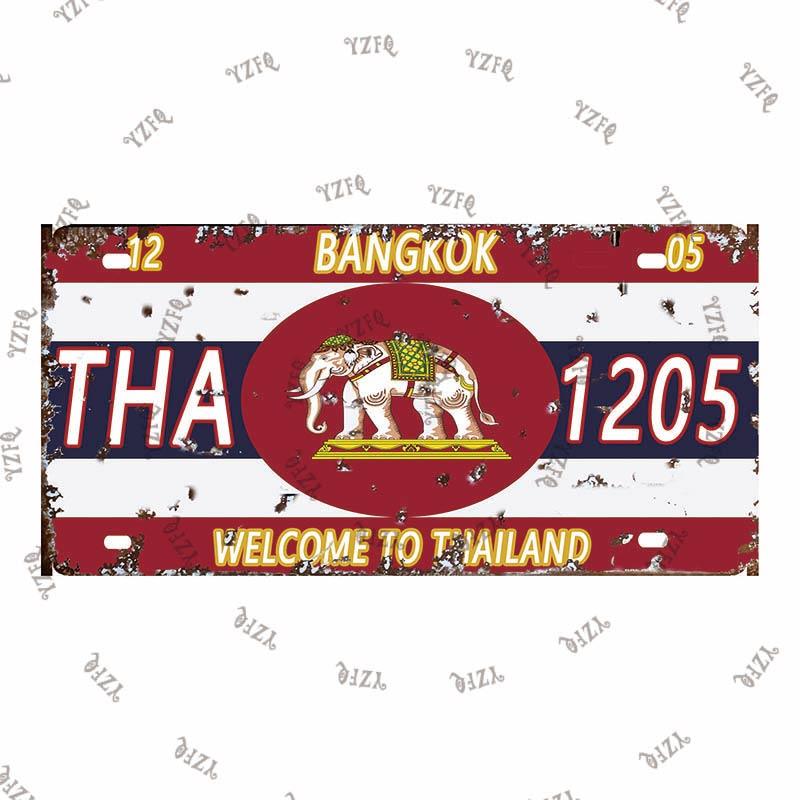 Thailand City Metal Sign Tin Poster 30X15CM Vintage Plate Tourist Souvenirs Wall Bar Home Decor Gift Customizable DC-0314A