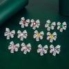 Diamond Earrings for Women Bows Emerald Earrings Jewelry for Her Birthday Christmas Gifts