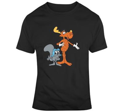 Rocky und Bullwinkle Retro Zeichentrickfigur T-Shirt