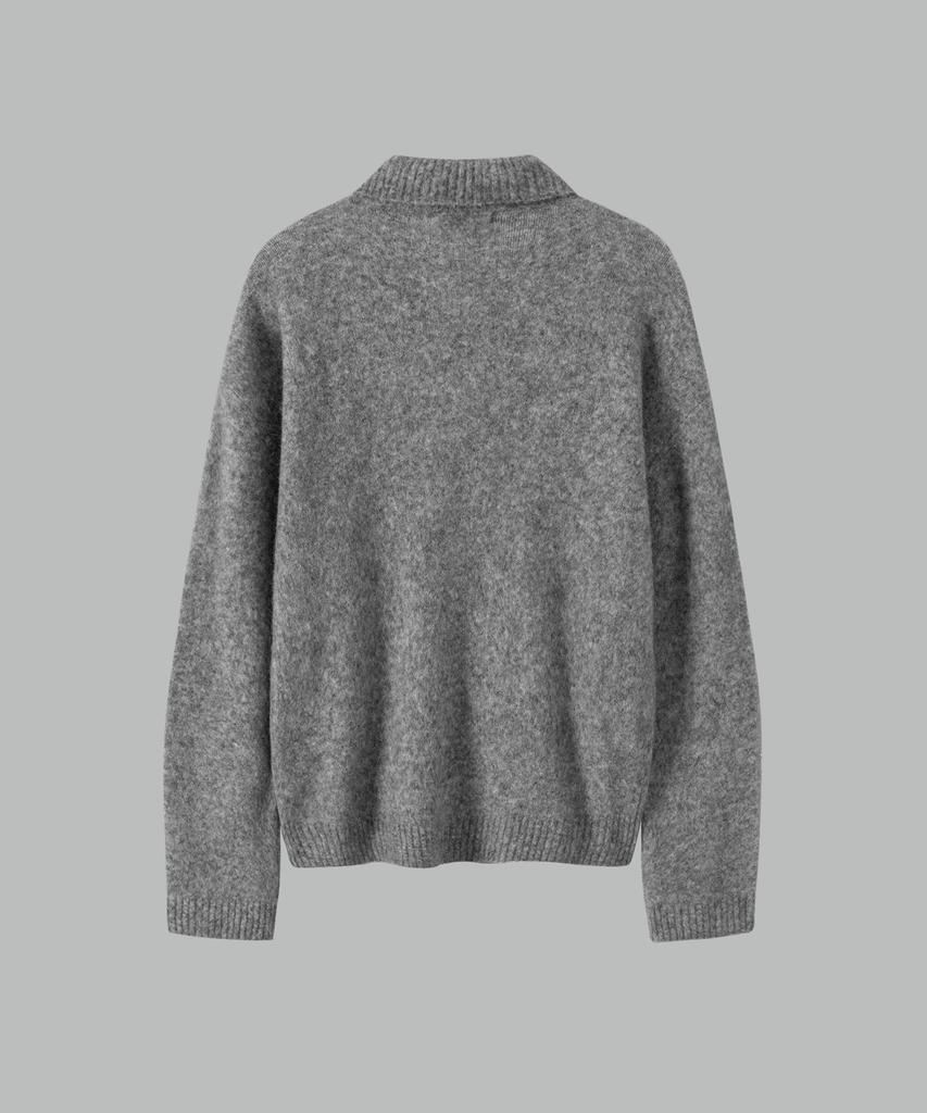 NONBLANK Mohair Crop Collar Knit_Melange Grey