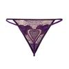 Women's Sexy Lace Underwear G-string T-back Thong Transparent Lingerie with Bow Detail Cute Pearls Embellished Back Bow Panties