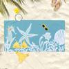 Stylish Seaside Sea Creature Prints Beach Towel, Light Blue Microfiber Quick Dry for Summer Fun