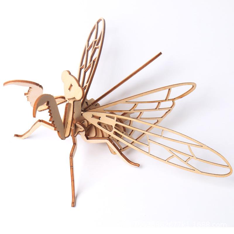 Children's 3D Wooden Puzzle Insect Model - DIY Educational Toy