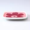 Marimekko Square Plates, 10cm x 10cm, Pair (2 pieces), Unikko pattern, Dark Red Powder, 072052 133 [Parallel Import]