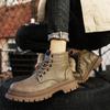 FashionMen Shoe Leather Men's High Top Shoes Classic Motorcycle Boots Riding Mid-Calf Ankle Boots Leisure Walk Non-Slip Man Basic Boots