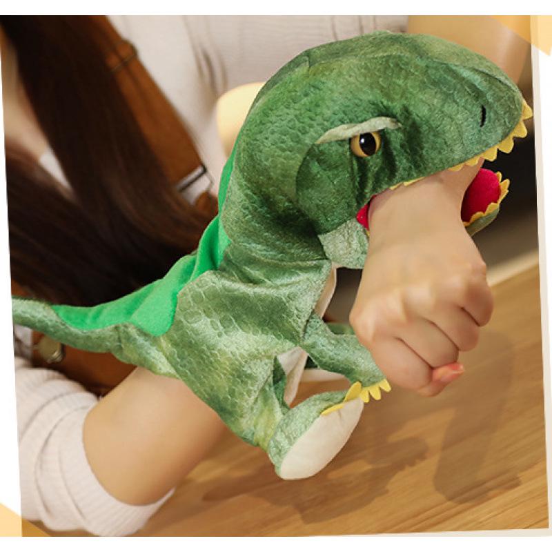 Interactive Cartoon Hand Puppets: Tiger, Penguin, Shark, Dinosaur - Parent-Child Activity Props with Movable Mouths for Kindergarten Fun