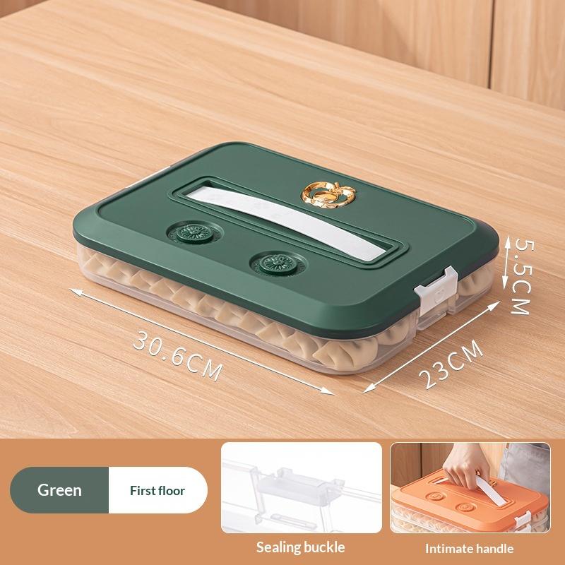 Space Saving Stackable Food Storage Containers 1-4 Layers Leakproof Sealed Dumpling Box for Kitchen Food Sorting