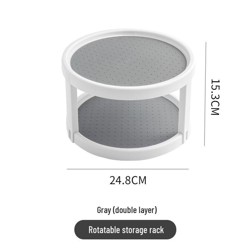 Rotatable Kitchen & Living Room Double-Layer Storage Rack