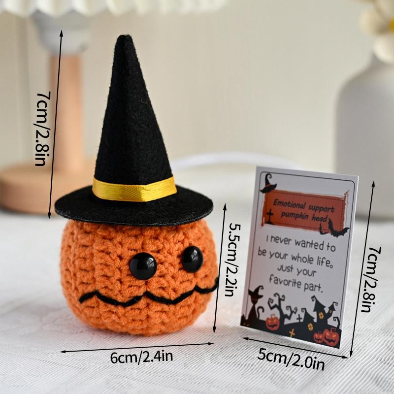 Crochet Pumpkin Ornament Halloween Decoration 2025 Office Desk Accessorie Room Desktop Decor Funny Crochet Crafts
