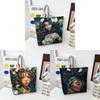 Cotton Canvas Tote Bag Female Large Capacity With Drawstring Closure For Travel And Shopping