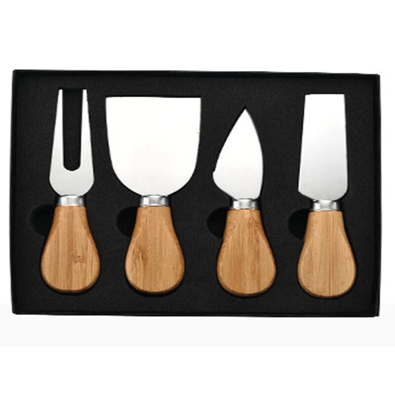 ZISIZ Oak Wood Handle Stainless Steel 12-Piece Cheese Knife Set