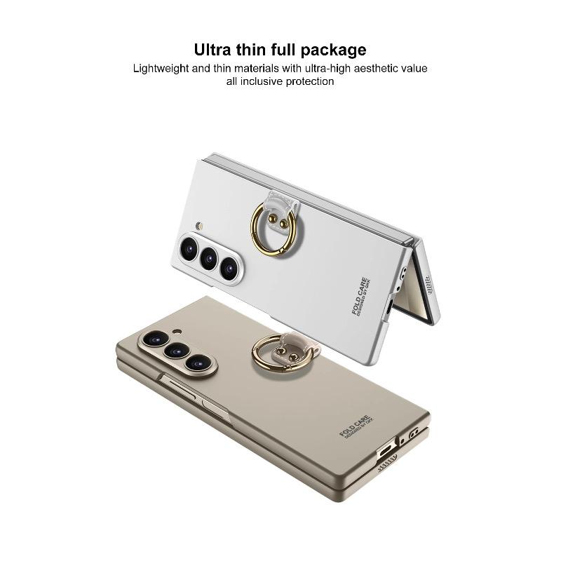 Ultra Thine Hard PC Phone Cover for Samsung Galaxy Z Fold 6 5 4 Case with Ring Holder
