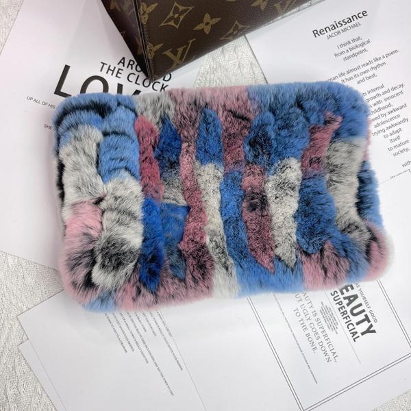 Women Handmade Stretch Real Rabbit Fur Scarf Knit Genuine Rex Rabbit Fur Headbands Girls Natural Rabbit Fur Ring Scarves
