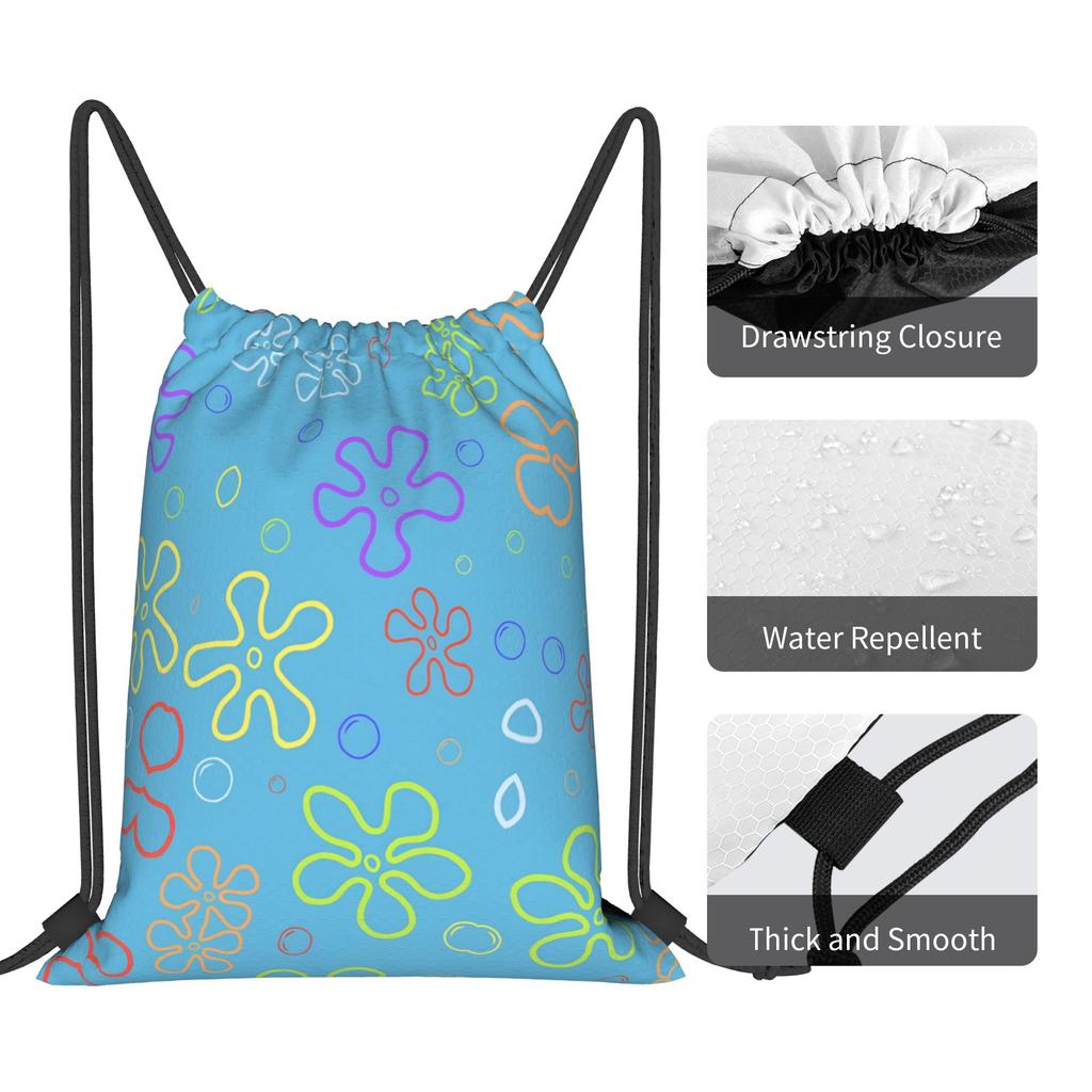Custom S-Sponges Anime Bobes Drawstring Backpack Sports Gym Bag for Women Men Cartoon Training Sackpack