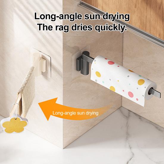 1/2Pcs Kitchen Hanging Rack 360-Degree Rotation Wall-Mounted Rotating Organizer Vertical Wall Storage Stand Rag Holder