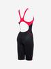 Toneidoseupocheu Racing 5-Part Half-Body X-Back Black Red Swimsuit