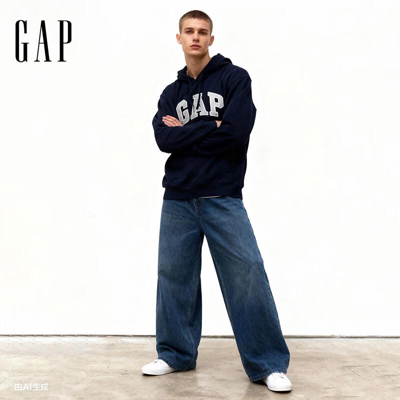 Gap Unisex Letter Logo Fleece Hoodie