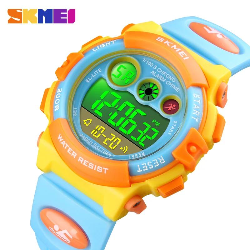 Skmei Chrono Waterproof Colorful Sports Kids Digital Watches Energetics Dial Design Alarm Children's Wristwatch Relogio Infantil