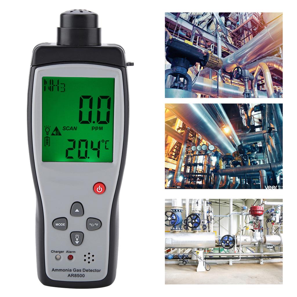 SMART SENSOR AR8500 Ammonia Detector Gas  3 Tester Monitor with Acoustic Optical Double Alarm 0‑100PPM 100-240V
