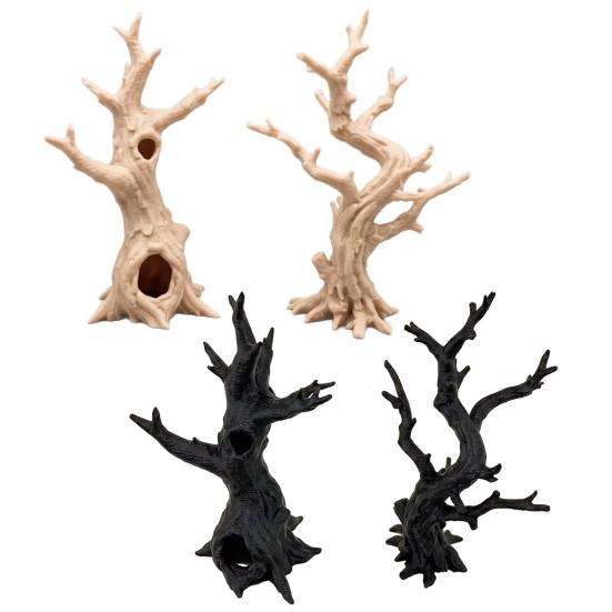 3D Printed Breeding Box Accessory 2Pcs Jumping Spider Tree, Hiding Cave, Hermit Crab Climbing Decor for Compact Shelter Small Pets Reptile Habitat