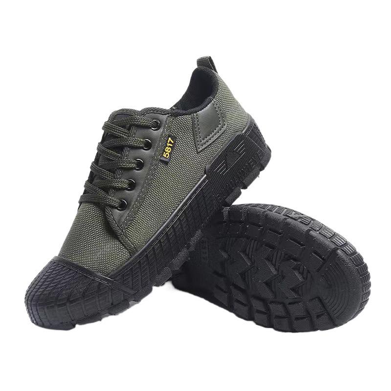 Men's summer shoes, wear-resistant military training shoes, construction site labor protection shoes, rubber shoes, canvas shoes