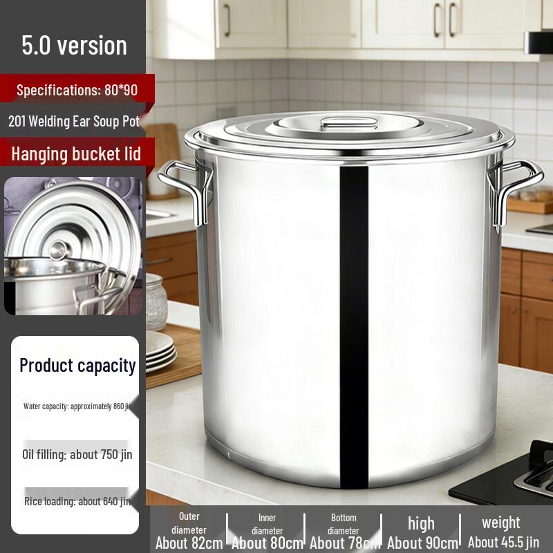 JPHZNB Stainless Steel Bucket with Lid