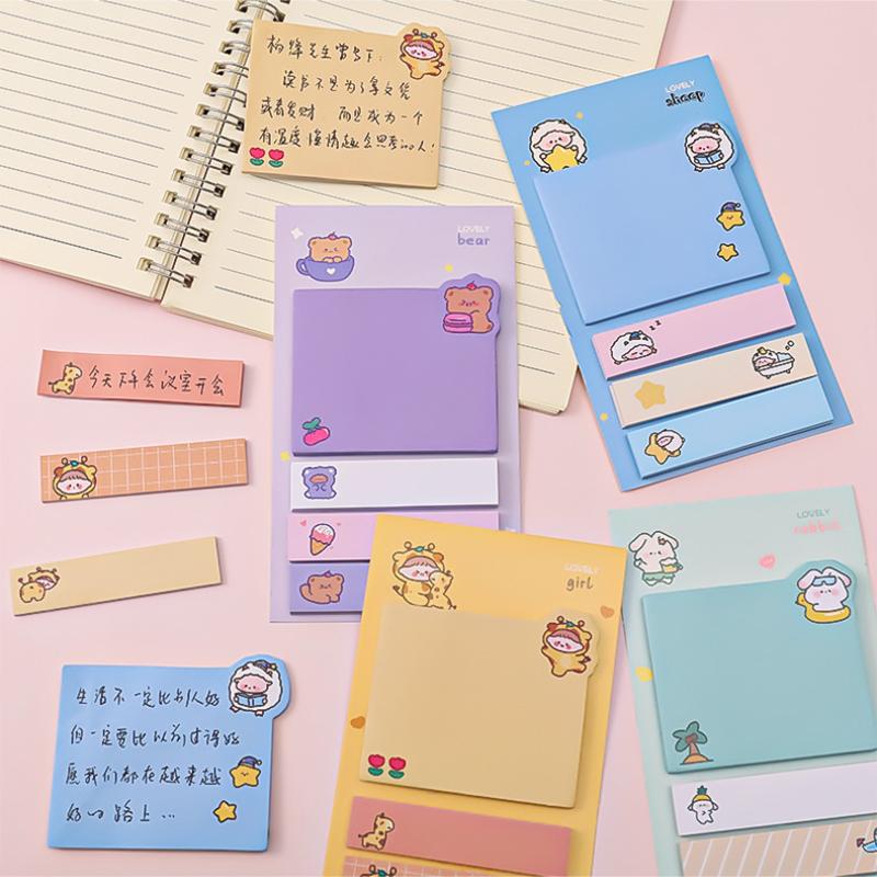 Kawaii Paper Sticky Notes Creative Notepad Memo Pads Office School Stationery Adhesive Stickers Posted It Sticky Note Pads