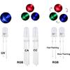 ELEGOO 3mm and 5mm Diffused and Clear Assorted LED Light Bulbs Kit 5 Light Colors with UV, RGB CA, Fast Flashing Compatible with Arduino (Pack of