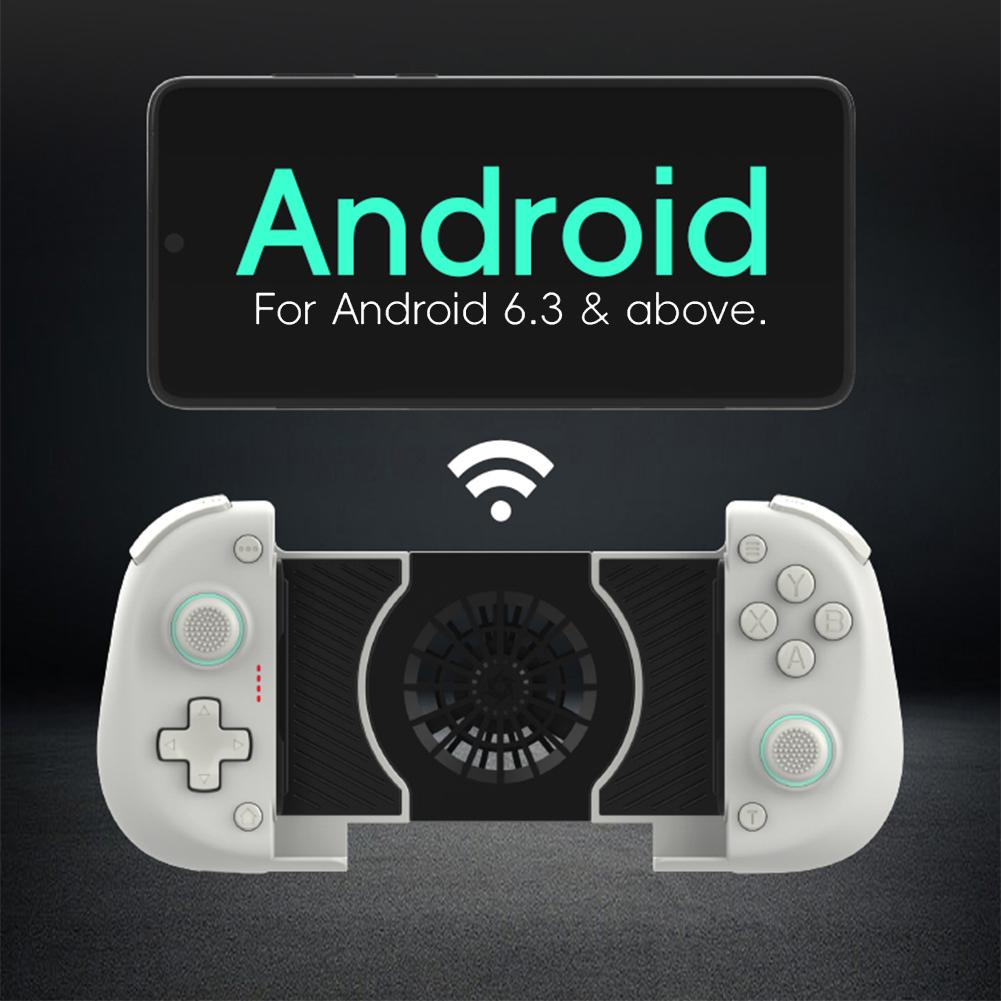 Mobile Phone Gaming Controller Wireless Bluetooth-Compatible Telescopic Gamepad with Cooling Fan for Switch/Android/PC