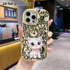 Phone Case: 2D Flat Design Suitable for iPhone 18 17 16 15 14 13 Pro Protective Case, Couple Style, Blue-spotted Little White Cat, Christmas and Hallo