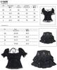 KALAOK Gothic Lolita Costume 2-Piece Set (Top + Ruffled Skirt), Black B, Size L