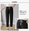 Women's Plus Size Cotton Harem Pants - Spring/Summer Solid Color, Nine-Point Length, Loose Casual Fit