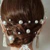 Pearl Crystal Hair Pins Comb Set Bridal Wedding Hair Accessories Handmade U-shaped Hairpins air Comb for Bridesmaids,Prom