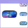 Stitch Pencil Case With Dual Zipper Polyester Storage For Kids And Students