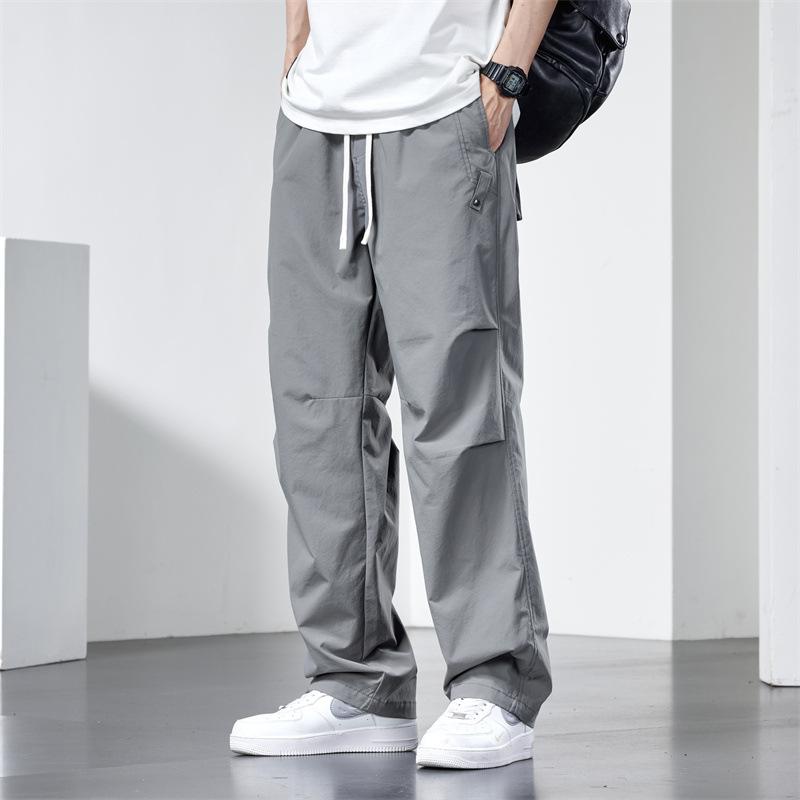 Paratrooper Pants Tooling Pants Trendy Men's Summer Thin American Trendy Brand Straight Casual Pants Men's Drawstring Sweatpants