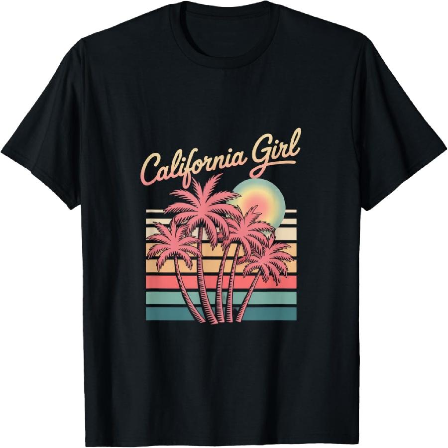

The Original California Girl Cute Pink Girly California Palm T-Shirt XXXXXL чорний