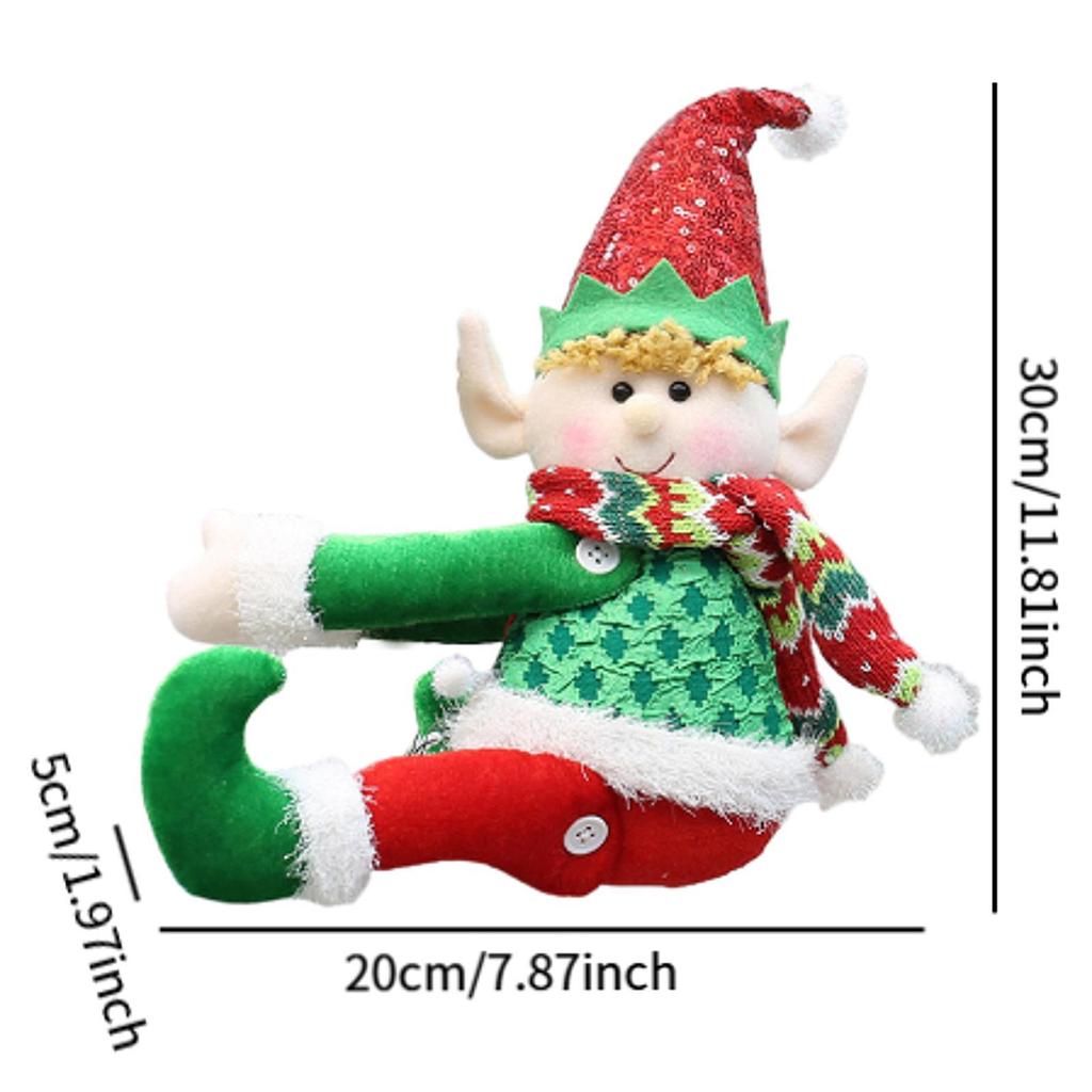 Christmas Stuffed Doll Toys Ornament for Fireplace Holiday Window Display