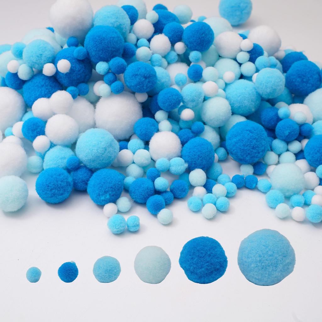 20-200 Stück Bunte Pompon-Plüschbälle Gemischte Farbe Kreatives Kinder-Handarbeitsmaterial Glitzer-Schaumstoffball DIY Bastelbedarf